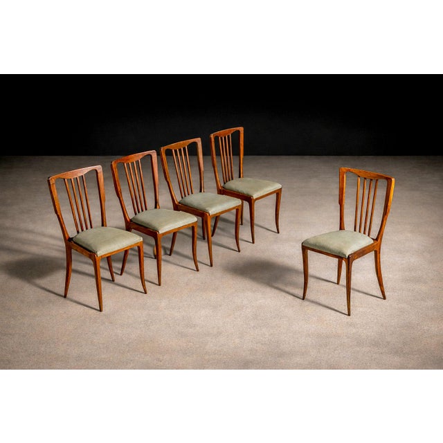 Giuseppe Scapinelli Set of 5 Dining Chairs in Caviuna Wood & Fabric, Giuseppe Scapinelli, 1950s - Lot 706 For Sale - Image 4 of 10