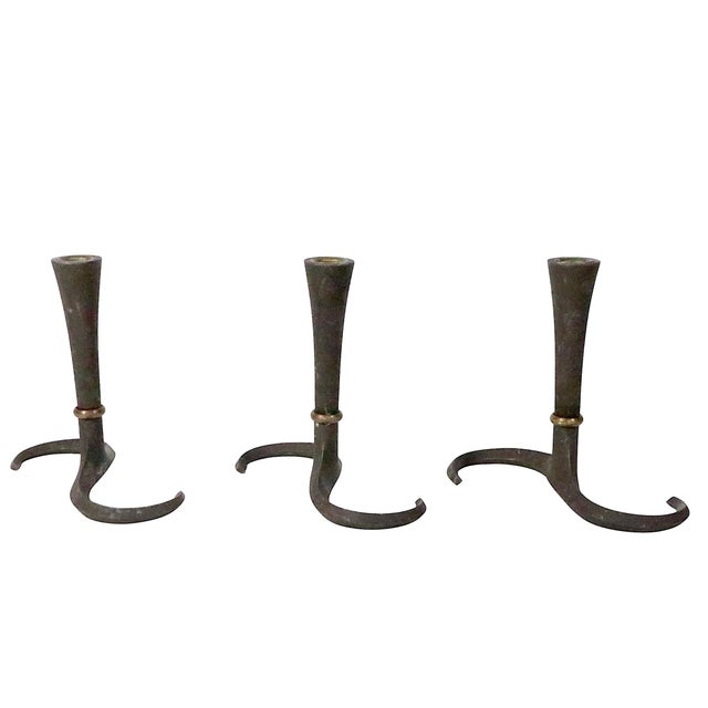 Black Set of Three Mid Century Danish Modern Candlesticks Quistgaard for Dansk 1960's For Sale - Image 8 of 10