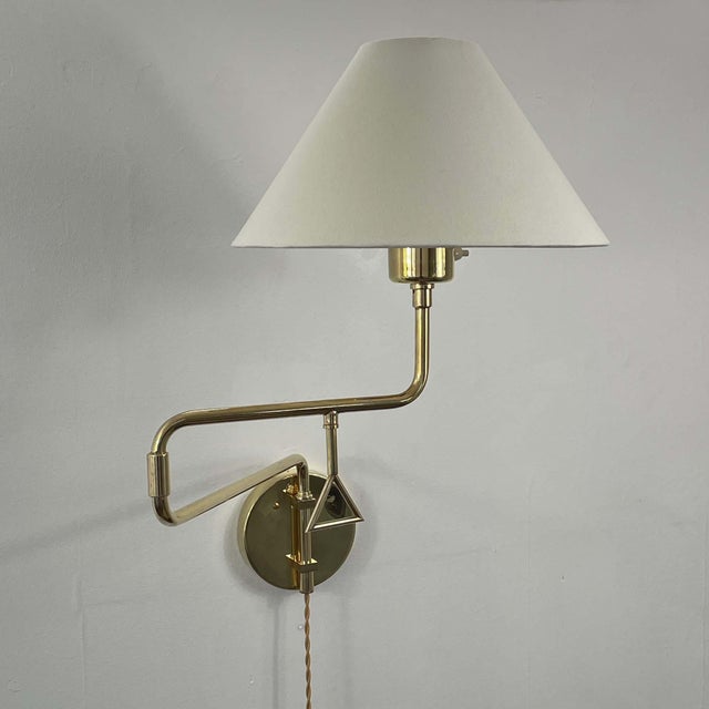 Articulating Brass Wall Light, 1950s For Sale - Image 14 of 16
