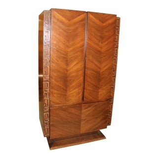 1970s Mid Century Modern Brutalist Armoire For Sale