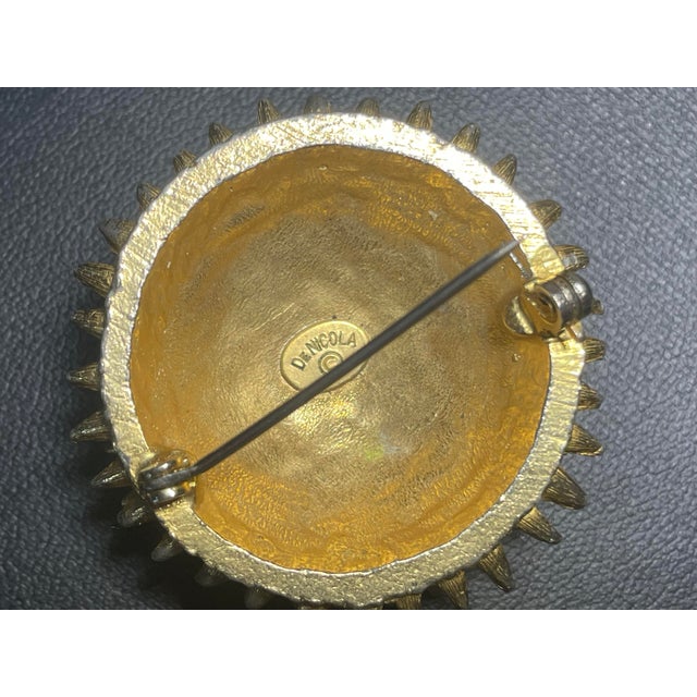 MCM Jewelry Rare “Sea Urchin” Starburst Brooch Signed DeNicol For Sale - Image 4 of 4