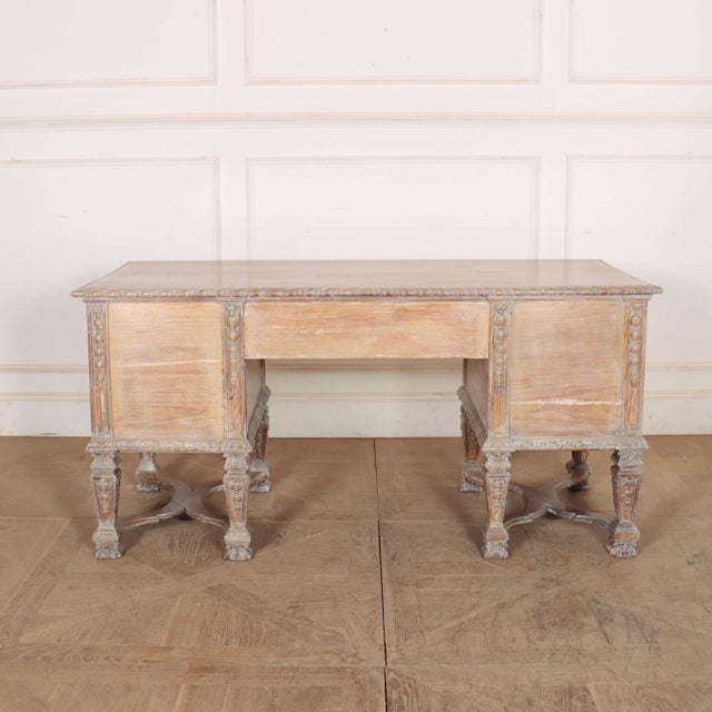 English Carved Desk in Pine For Sale - Image 13 of 16