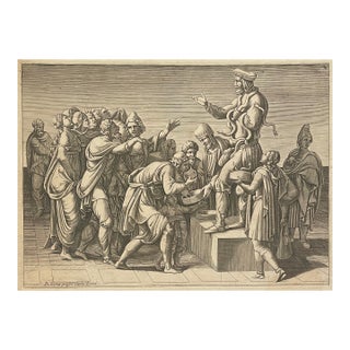 Snake Charmer Engraving by Giulio Romano For Sale
