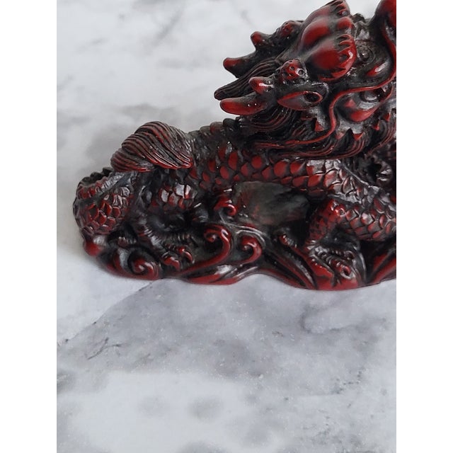 Mid 20th Century Mid 20th Century Red Boxwood Japanese Netsuke Dragon For Sale - Image 5 of 11