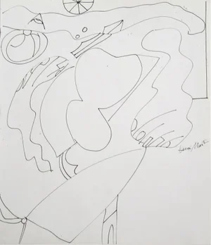 Untitled V, Knox Martin Pen and Ink on Paper, Signed L.r.