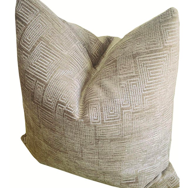 Ralph Lauren Taupe Velvet Pillows - A Pair For Sale - Image 4 of 4