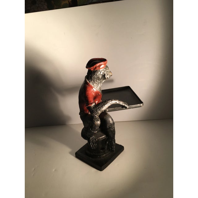 Figurative 1990s Cast Iron Monkey Card Holder For Sale - Image 3 of 5