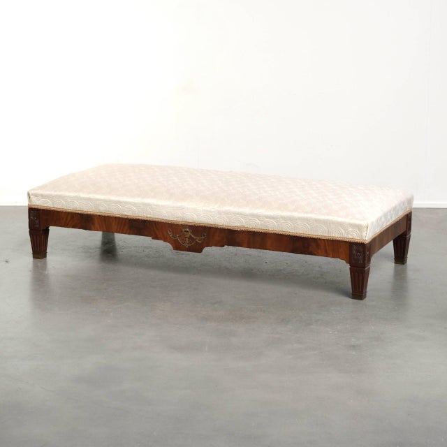 Antique French Empire Style Window Bench with a Silk Seat, 19th Century For Sale - Image 13 of 13