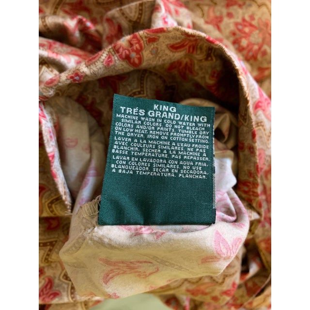 Vintage Ralph Lauren Langham Red Gold Paisley King Duvet Cover, 280 Thread Count For Sale - Image 12 of 12