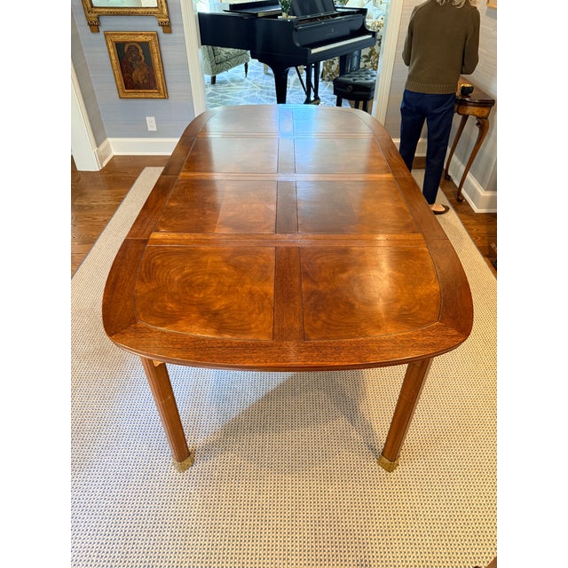 Expandable Burl Walnut Dining Table For Sale - Image 10 of 11