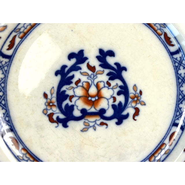 Antique Minton Imari Dinner Plate, 1879 Cobalt Blue Victorian Earthenware (10.4") For Sale - Image 9 of 11