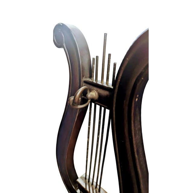 Antique Mahogany Writing Desk Lyre-Shape Legs 18th Century For Sale - Image 10 of 13