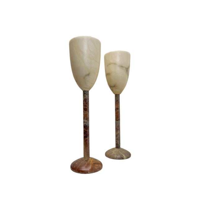 Stone Large Mid-Century Alabaster Table Lamps, 1970s, Set of 2 For Sale - Image 7 of 7