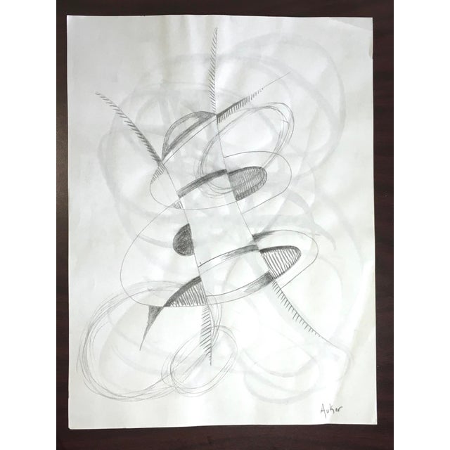 2010s Abstract Drawing in Graphite and Watercolor "Inter Dimensional Vortex" by CL Auker For Sale - Image 5 of 5