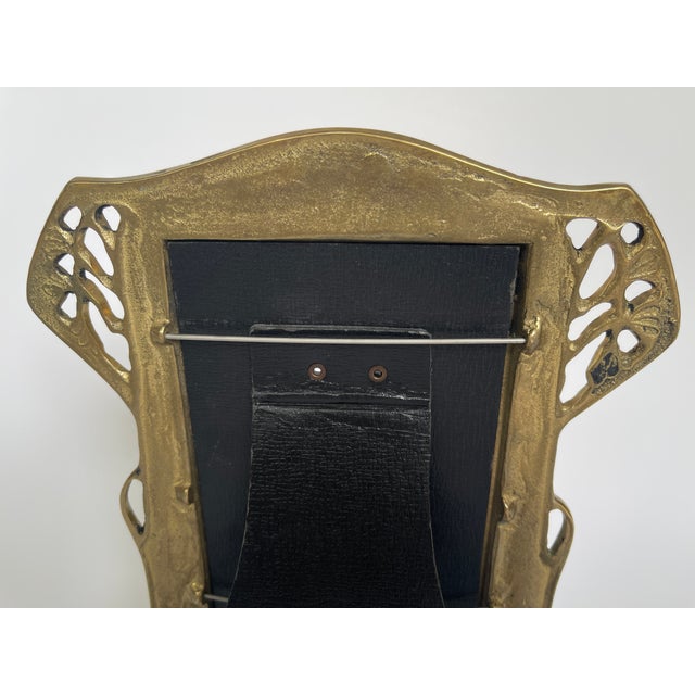 Metal Vienna Secession Cast Brass Picture Frame For Sale - Image 7 of 8