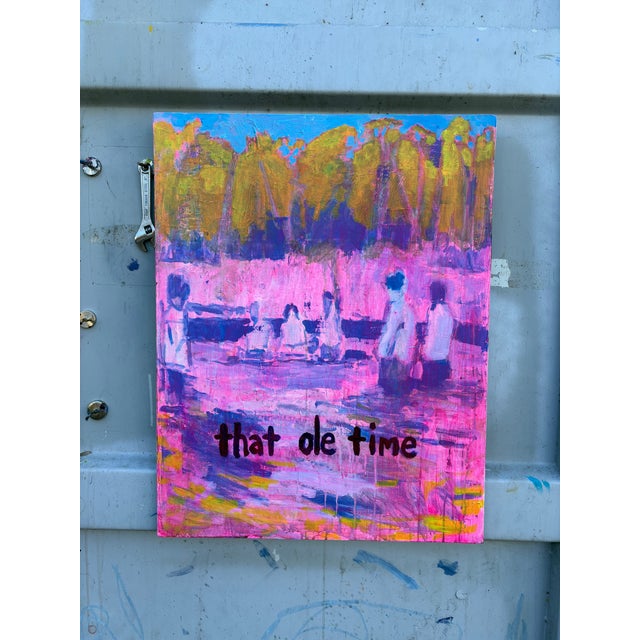 This 22 x 28 inch original acrylic painting is painted with economic brushstrokes with bright pop colors. Inspired by an...