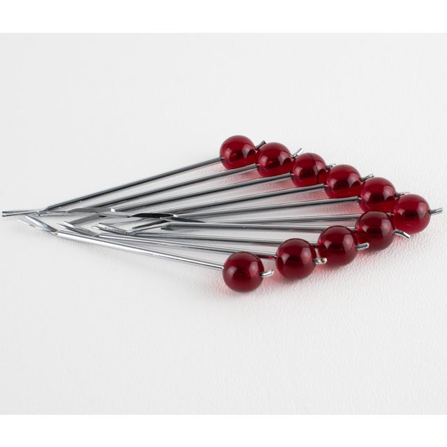 Wood 1930s Art Deco Cocktail Picks with Chrome and Macassar Wood Scarecrow For Sale - Image 7 of 9