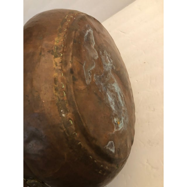 Metal Mid 20th Century Copper and Brass Planter With Handles For Sale - Image 7 of 7