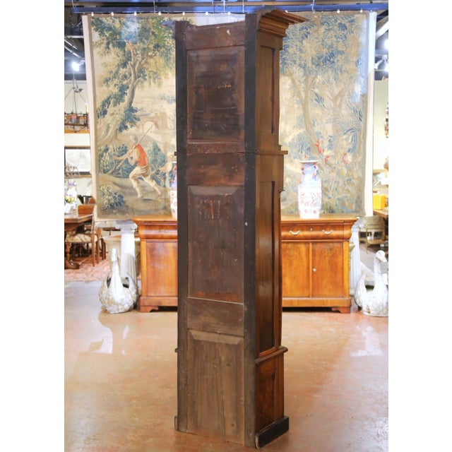Early 19th Century French Empire Walnut Tall Case Grandfather Clock For Sale - Image 10 of 10
