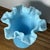 Mid-Century Modern Vintage Fenton Pastel Blue Hobnail Milk Glass Footed Double Crimped Ruffle Vase For Sale - Image 3 of 5