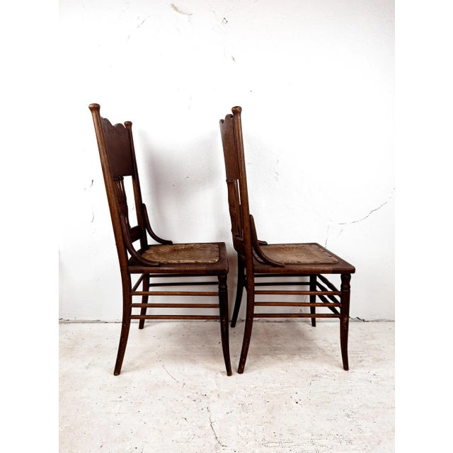 Early 20th Century Spindle Back Pressed Chairs - Set of 2 For Sale - Image 5 of 13