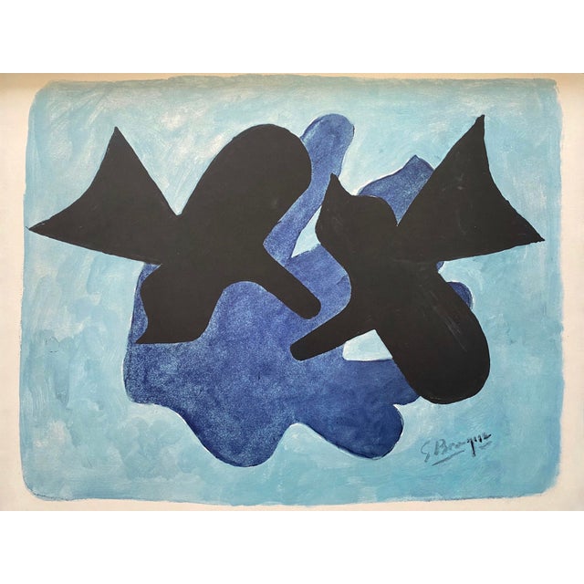Georges Braque Vintage 1970 Mid Century Modernist Framed French Fine Art Lithograph Print " Astre Et l'Oiseau II " 1958 For Sale - Image 13 of 17