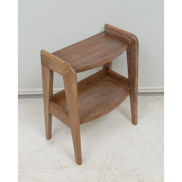 Wood Pair of French Mid-Century Cerused Oak End Tables For Sale - Image 7 of 11