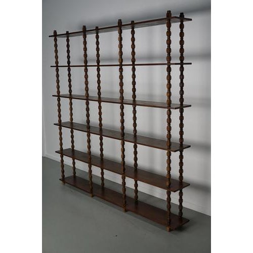Mid-Century French Oak Bobbin Shelving Unit For Sale - Image 15 of 18