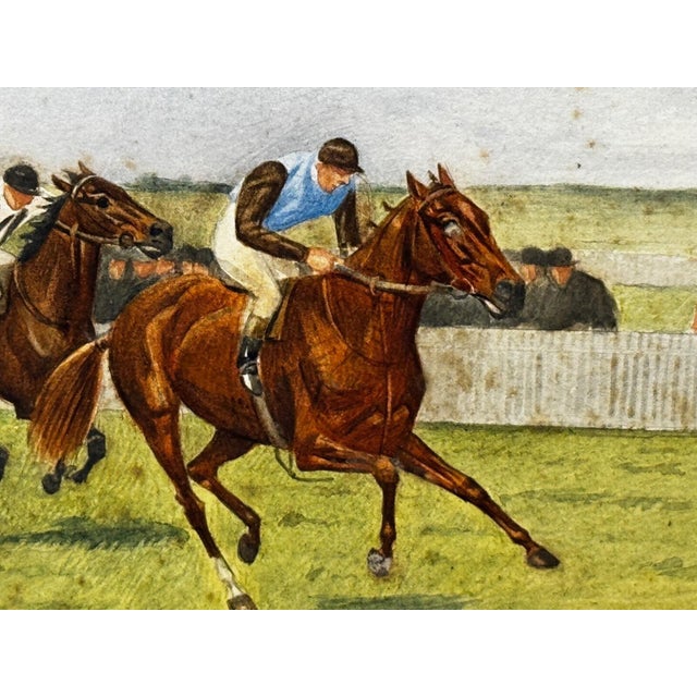 Edwardian Sporting Watercolour by Isaac James Cullin (1859–1942) the 1910 Two Thousand Guineas, Newmarket Neil Gow’s Classic Victory – Signed & Dated For Sale - Image 6 of 18