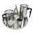 1960s Arne Jacobsen Cylinda Danish Modern Stainless Steel Coffee Tea Set for Stelton- 5 Pieces For Sale