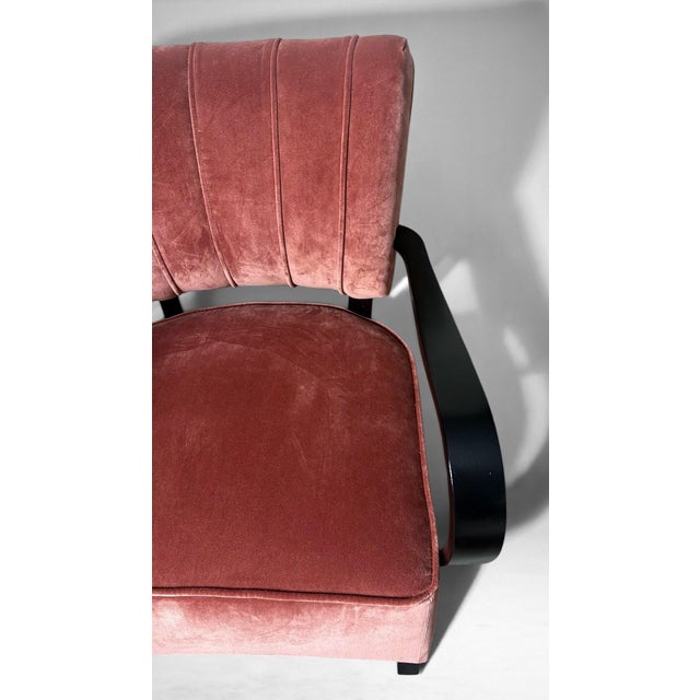 Mid 20th Century Art Deco Jindřich Halabala Style Czechoslovak Armchair 1 For Sale - Image 11 of 18