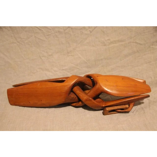 African Tribal Tripod Folding End Table Base in Wood, 1960s-1970s For Sale - Image 11 of 12