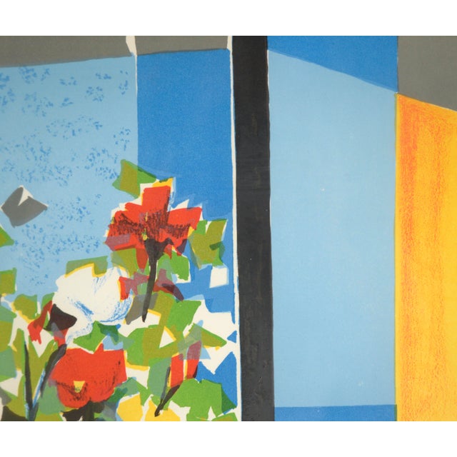Paper Flowers by the Window, Mid Century Cubist Still-Life Limited Edition Lithograph by Fausto Maria Casotti For Sale - Image 7 of 10