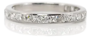 1920s Art Deco Platinum French Cut Diamond Ring, 0.90 Ct, Size 6.75