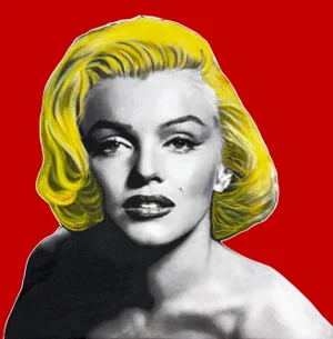 Steve Kaufman, Marilyn - Glamour (Red), Large Unique Painting