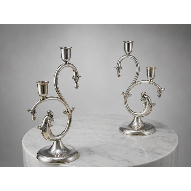 Svenskt Tenn Pewter Candleholders from Svenskt Tenn, Sweden, 1931, Set of 2 For Sale - Image 4 of 9