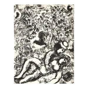 1963 Marc Chagall Original Lithograph the Pair in a Tree