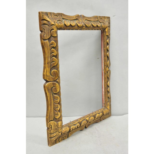 Vintage Italian Hollywood Regency Gold Gilt Wood Art Picture Frame 18.25 X 15.5 For Sale - Image 10 of 13