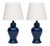 Indigo Ceramic Ginger Jar Lamps - a Pair For Sale