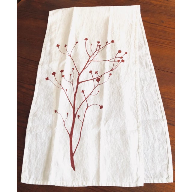 2020s German Linen Table Runner - Wine Branch For Sale - Image 5 of 5