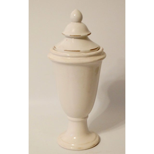 French Ceramic Glazed Lidded Urn, 16 Inch Height For Sale - Image 10 of 10