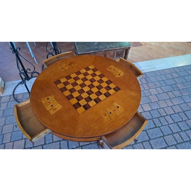 Vintage Game Table in Walnut, 1970s For Sale - Image 6 of 7