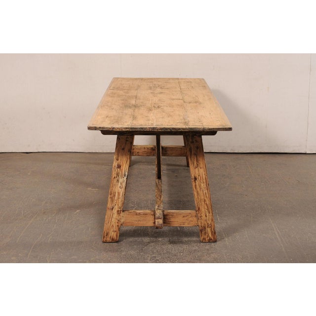Italian Antique Sawhorse Leg Table, 7+ Ft For Sale - Image 10 of 12