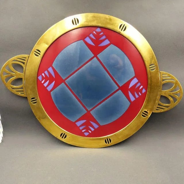 Art Nouveau Cake Plate by Christian Neureuther for Wächtersbacher Steingut, 1900s, in Very Good conditions. Designed 1890...