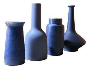 Mid-Century Blue Studio Pottery Vases from Ceramano & Zaalberg, Europe, 1960, Set of 4