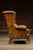 Vintage Tufted Leather Highback Armchair With Lumbar Pillow in Brown For Sale - Image 4 of 11