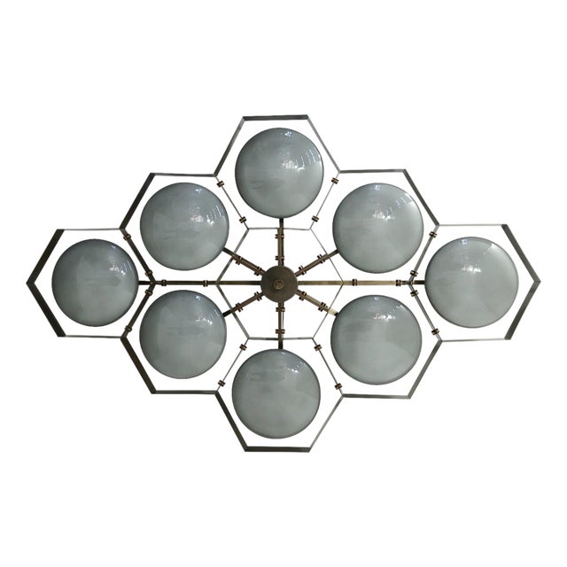 21st Century Hive Bronze Glossy Gray Murano Flush Mount by Fabio LTD For Sale