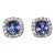 Certified Natural 2.35cts vs F Diamond Tanzanite Halo Stud Earrings, A Pair For Sale
