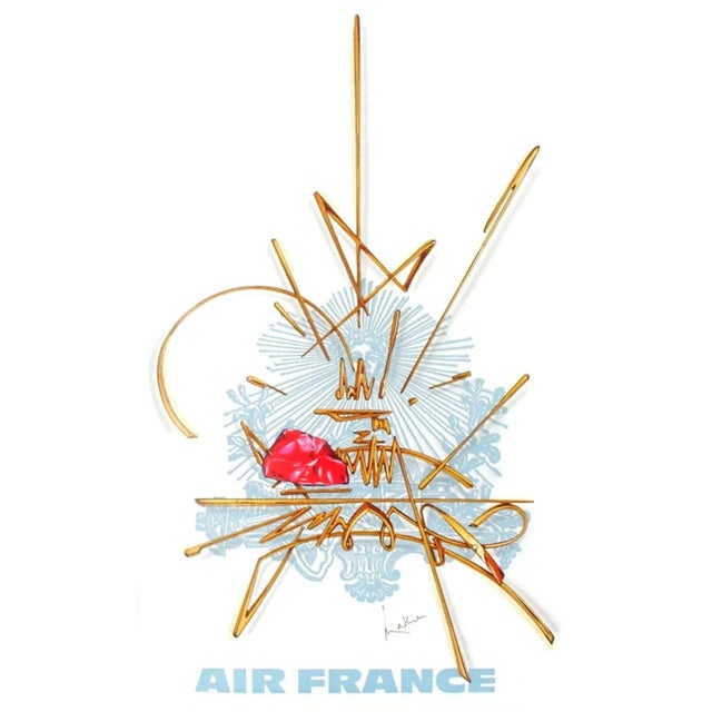 Georges MATHIEU AIR FRANCE - FRANCE 1968 original poster on matt poster paper signed in the plate printed by : Draeger in...