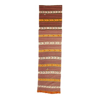 Striped Vintage Turkish Kilim Runner For Sale